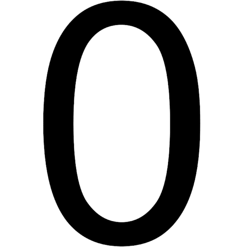 Number Sticker Arial 0 Number Sticker Arial 0
